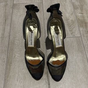Andrea Carrano Black Women's Heels with Bow Detail